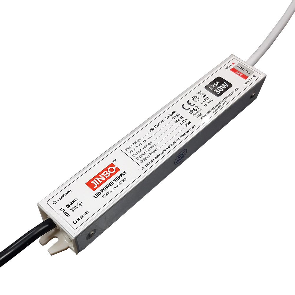 Блок живлення 24V 30w ІР67 1.25A 162*29*21mm JINBO герметичний 18609