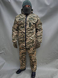 Теплий зимовий костюм Піксель ММ-14 Штани+куртка на синтепоні. Куртка з усіма велкро під шеврони ЗСУ