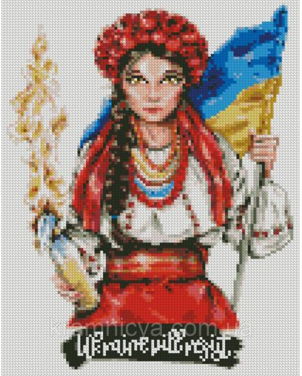 Алмазна мозаїка Дівчина з бандерівською смузі, 30х40 Strateg (HX432)