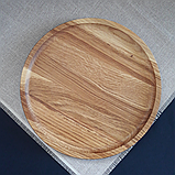 Тарілка кругла дерев'яна 35 см для подавання страв двостороння, фото 2
