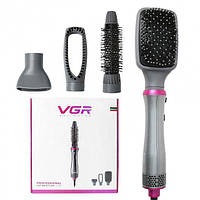 Фен щетка стайлер VGR V-408 расческа для укладки и завивки волос с насадками