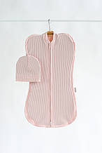 Євро пелюшка на блискавці з шапочкою "Strip", Ніжно-рожева