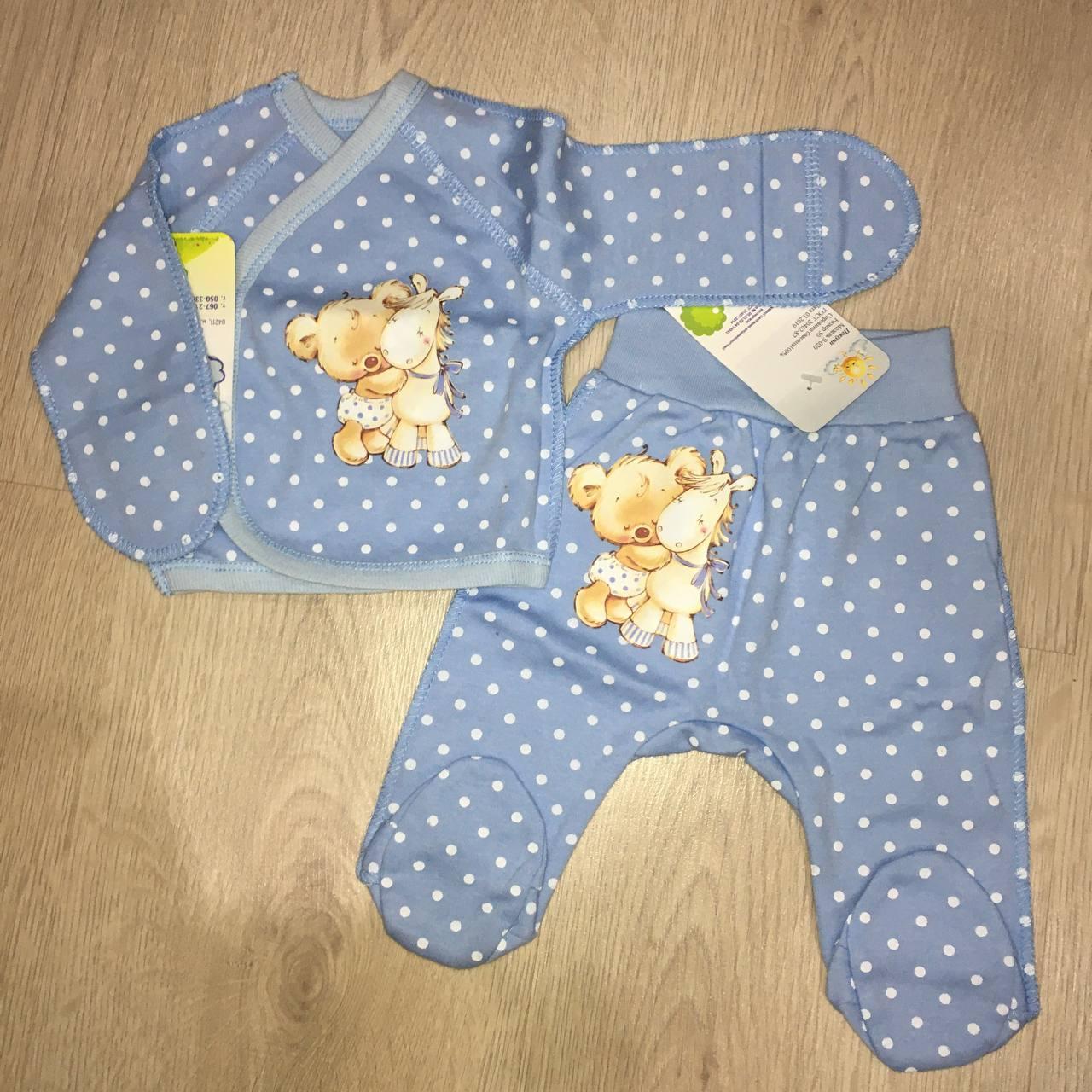 Комплект сорочечка + повзунки HappyTot 50 см блакитний