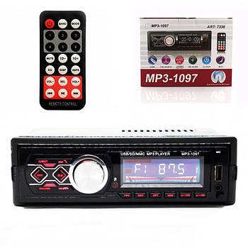 Автомагнітола зі знімною панеллю MP3 1097 BT / Магнітола в машину з пультом / Магнітола в автомобіль