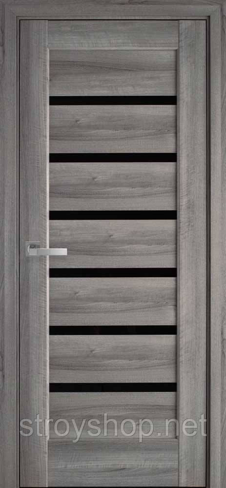 Двері міжкімнатні Bristol (Ліннея) KFD Вільха Норвезька з чорним склом 60,70,80,90