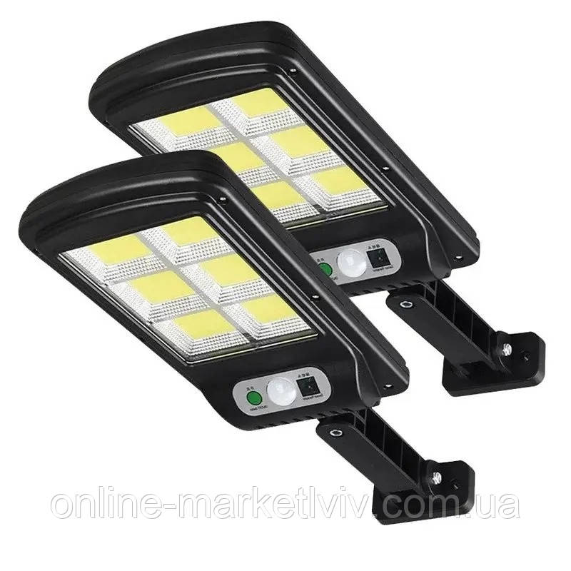 2 шт - Вуличний ліхтар на сонячній батареї Solar Light BL BK120-6COB / Вуличний світильник з пультом ДУ