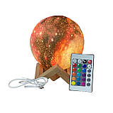 Настільна лампа світильник 3D Космос із пультом, фото 6