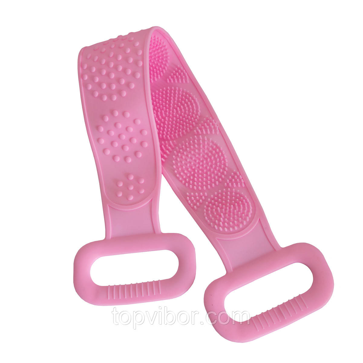 Силиконовая мочалка для душа двухсторонняя "Silica gel bath brush", розовый массажер щетка для тела (ТОП) - фото 3 - id-p1702726929