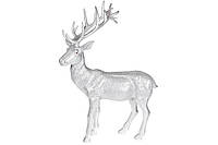 Новогодняя декоративная фигурка Олень, 76см, цвет - серебряный глиттер