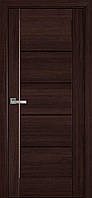 Двери межкомнатные KFD Vena (Мира) Каштан с черным стеклом 60,70,80,90