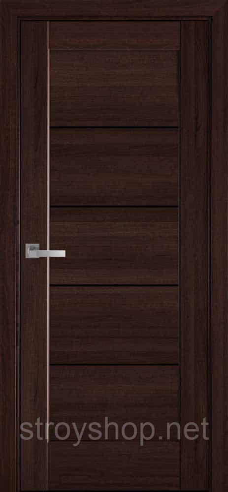 Двері міжкімнатні KFD Vena (Світу) Каштан із чорним склом 60,70,80,90