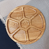 Менажниця кругла дерев'яна 30 см для подавання страв на 7 секцій, фото 2