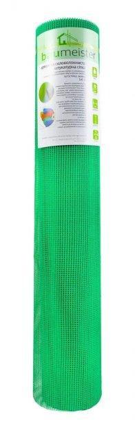 Армуюча скловолоконна сітка BAUMEISTER 145A (1*50 м, 145 г/м2) GREEN, фото 1