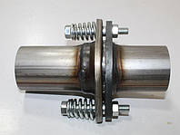Фланец глушителя в сборе (Демпферный) d55/57 мм (фланцы + кольцо + крепеж) нержавеющая сталь