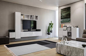 Вітальня BOX-V1 Глянець Білий / Глянець Чорний ТМ Міро-Марк