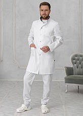 Чоловічий медичний халат Ярослав cotton білий, фото 3
