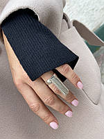 Кольцо женское с висюльками серебро 925 бижутерия Серебристое ( код: k008s )