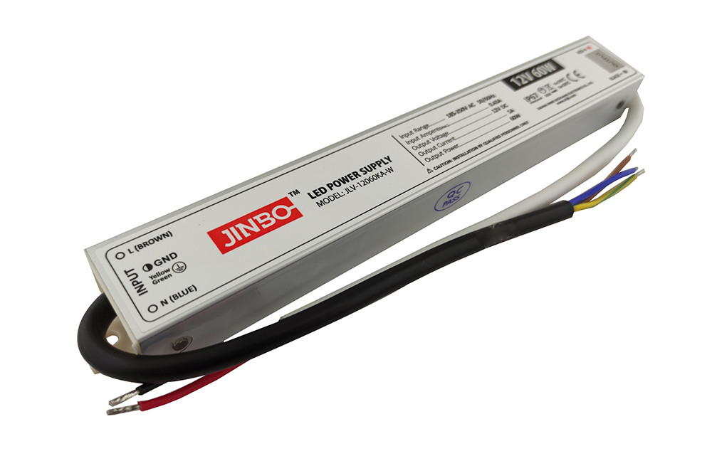 Блок живлення 12V 60w ІР67 5A 222*29*21mm JINBO герметичний 17708