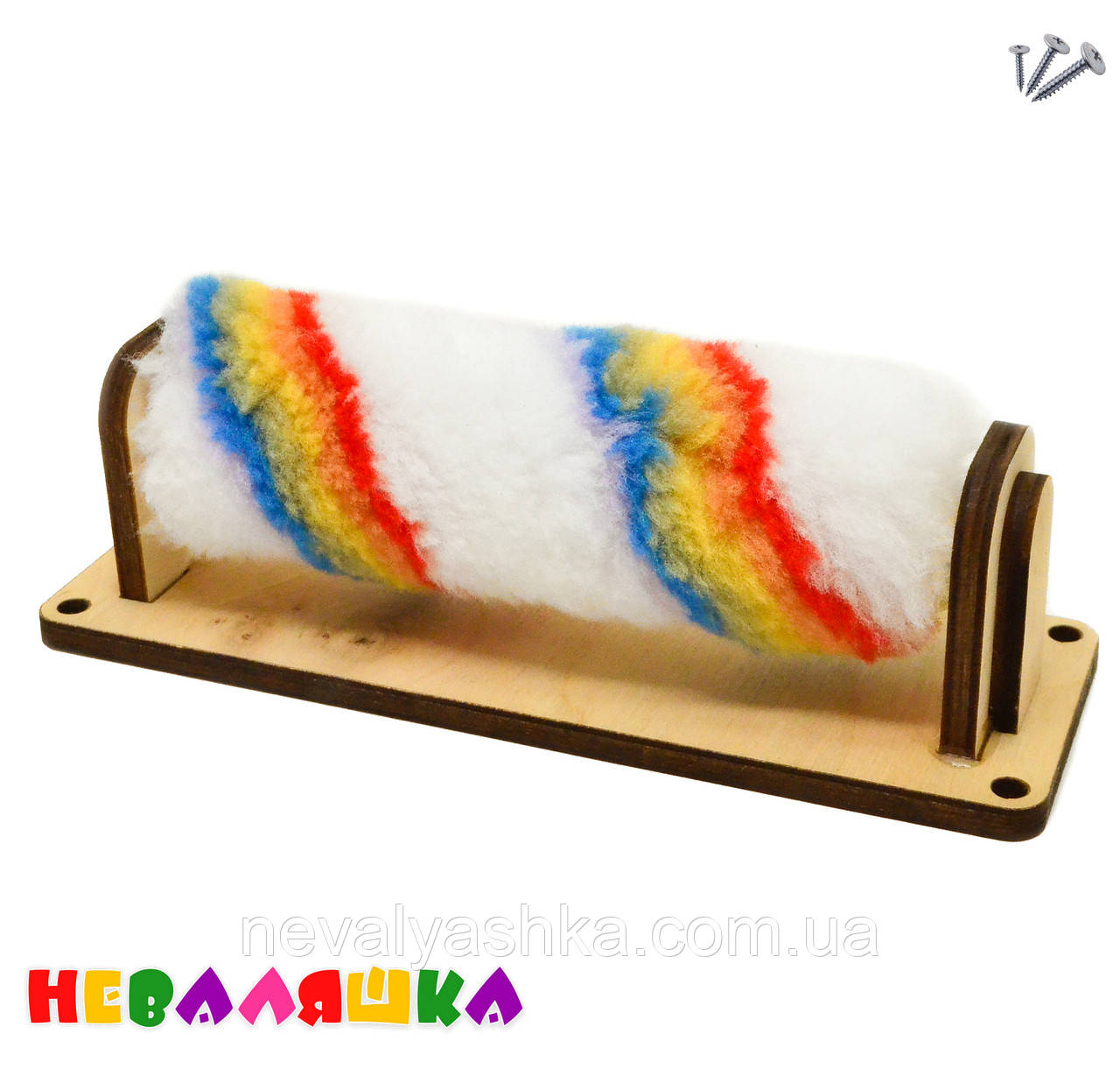 Деталь для Бізіборду Тактильний Пухнастий Масажер Великий 15 см Крутилка Вертушка з Валиком