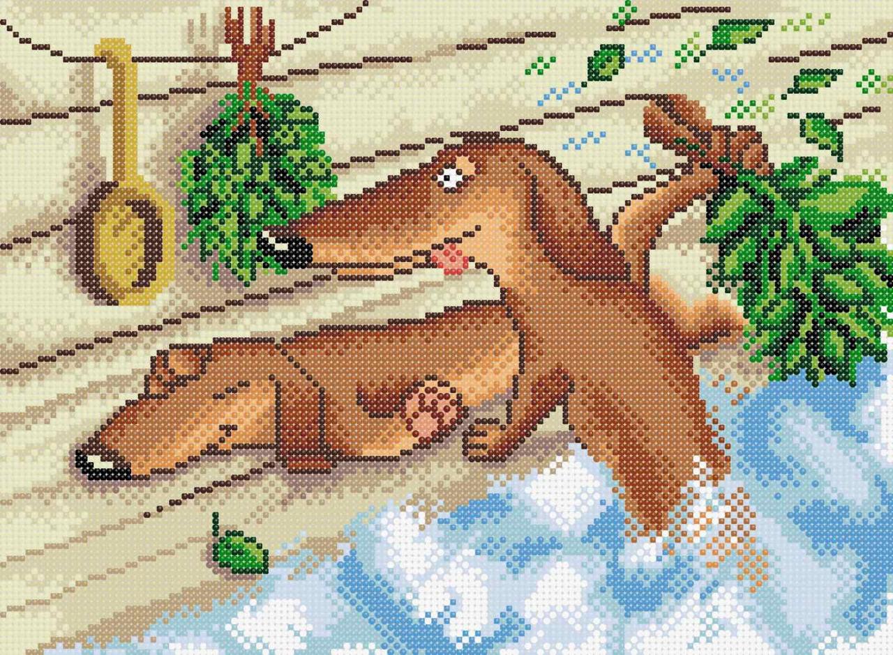 Схема для вишивки бісером ,, Такси у лазні ,, Сб-4-489, фото 1