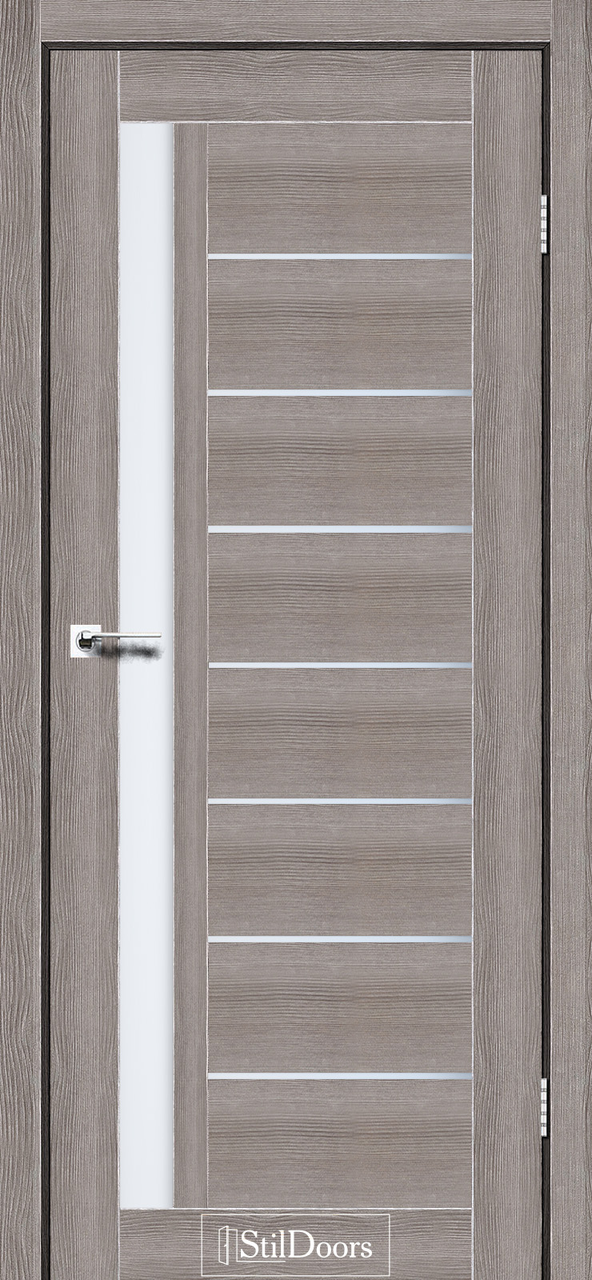 Двері міжкімнатні StilDoors London Трюфель (зі склом сатин білий), фото 1