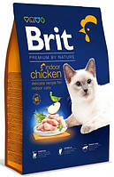 Brit Premium (Брит Премиум) by Nature Cat Indoor Chicken для взрослых котов живущих в доме с курицей 8 кг