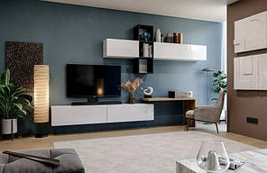 Вітальня BOX-V4 Глянець Білий / Глянець Чорний ТМ Міро-Марк