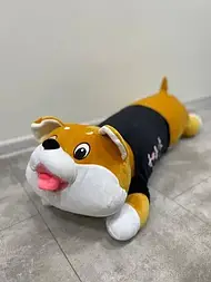 Іграшка подушка хаскі у футболці обіймашка довга (100 см) 2 в 1 krd0218