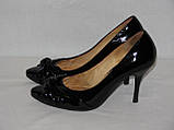 Туфлі жіночі лодочки чорні лакові р.37 Cantorini, фото 2