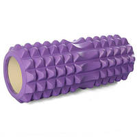Массажный ролик для йоги EVA 33х13 см с выемкой под спину Фиолетовый (MS 0857-4)