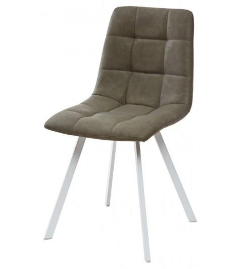 Стілець м'який Чилі ніжки квадрат (білий/хакі), фото 1