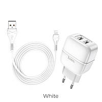 Адаптер мережевий HOCO Lightning cable Highway C77A |2USB, 2.4A|