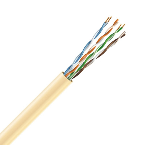 Кабель ЗЗЦМ UTP Cat. 5e U/UTP LSZH мідь безгалогова LSZH 4х2х24 AWG (70328) бухта 305 м. жовтий