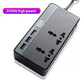 Перетворювач напруги 100W/200W Konfulon CZ-01 автомобільний інвертор від акумулятора 12V110V / 24V220V, фото 6