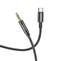 Кабель переходник адаптер Type-C на Mini-jack 3.5 (AUX) HOCO digital audio conversion cable (1m, DAC). Black