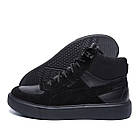 Шкіряні чоловічі теплі зимові кросівки черевики з натуральним хутром Puma Black Leather зимові черевики з натуральної шкіри, фото 3