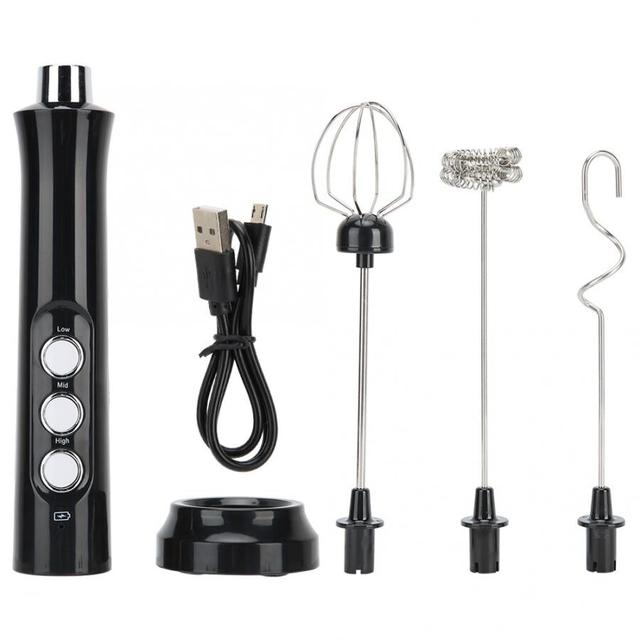 Электрический вспениватель молока Milk Frother 3 в 1 с зарядной базой 
