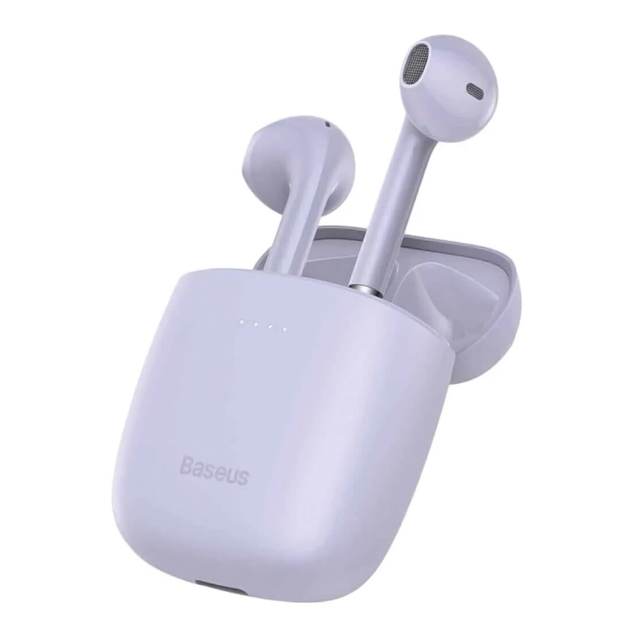 Навушники вкладиші безпровідні з мікрофоном Baseus Encok W04 Bluetooth в кейсі Ліловий (NGTW030105)