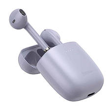 Навушники вкладиші безпровідні з мікрофоном Baseus Encok W04 Bluetooth в кейсі Ліловий (NGTW030105), фото 3