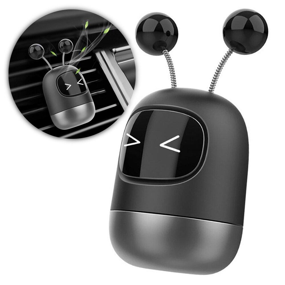 Ароматизатор-освіжувач повітря автомобільний в решітку машини Emoji Robot xiaozhi Чорний