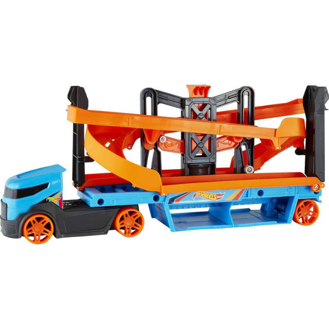 Автовоз Хот Вилс с 10 машинками Hot Wheels Lift and Launch Hauler