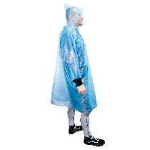 Плащ дощовик чоловічий 114х80 см «Ваш комфорт» Синій, плащ від дощу суцільний 40 мкм (плащ дождевик)