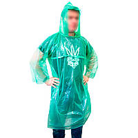 Дождевик мужской/женский 112х80 см «Ваш комфорт» 40 мкм, дождевик плащ сплошной Зеленый (плащ дощовик) (ТОП)