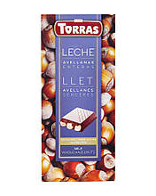 Шоколад молочний без глютену TORRAS Leche Llet Milk Whole Hazelnuts з фундуком 32%, 200 г