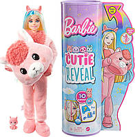 Лялька-сюрприз Barbie Cutie Reveal Лама Змінює колір Шарнірна з 10 сюрпризами