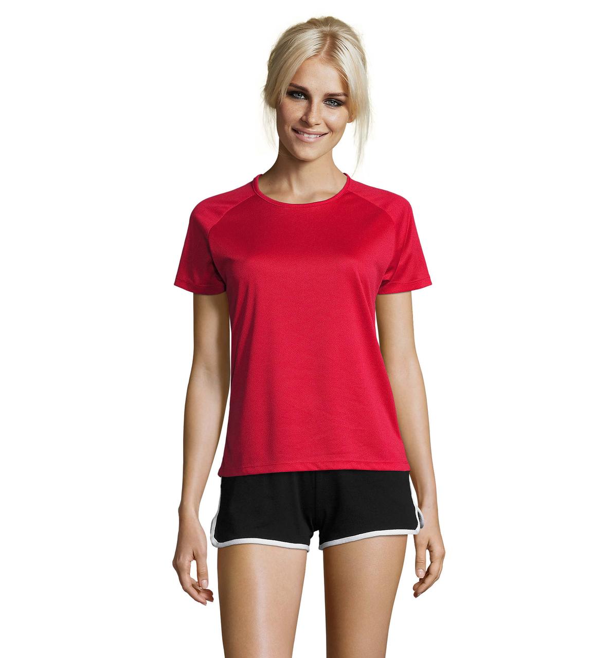 Жіноча спортивна футболка, червоний, SOL'S SPORTY WOMEN від XS до XXL