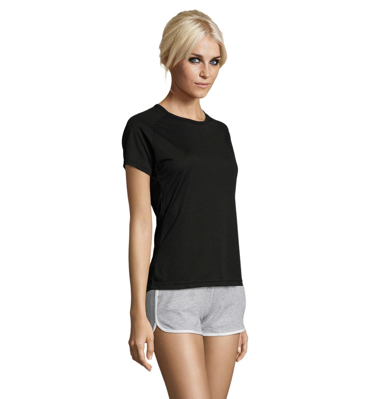 Жіноча спортивна футболка, чорний, SOL'S SPORTY WOMEN від XS до XXL