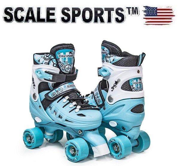Розсувні роликові ковзани ролики квади Scale Sports М'ятний (розмір 29-33)