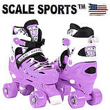 Роликові ковзани - квади Scale Sports Фіолетовий (розмір 29-33), фото 4