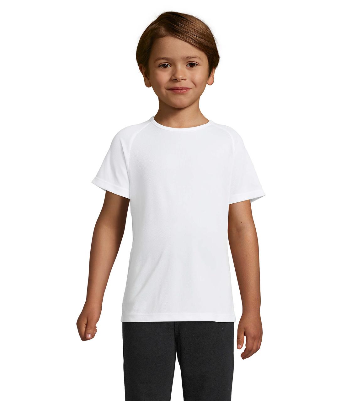 Дитяча спортивна футболка, білий, SOL’S SPORTY KIDS від 6 до 12 років